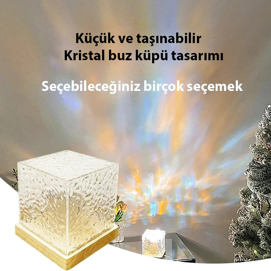 Alev ve Dalga Etkili Kristal Gece Lambası